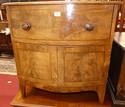 Lot 1166 - A 19th century mahogany bow front hinge top...