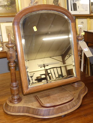 Lot 1180 - A Victorian mahogany swing toilet mirror, with...