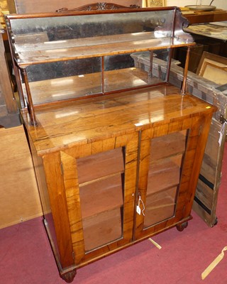 Lot 1191 - A William IV rosewood mirrorback chiffonier,...