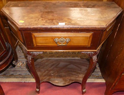 Lot 1196 - An Edwardian walnut credence shaped single...