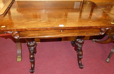 Lot 1209 - An early Victorian rosewood round cornered...