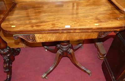 Lot 1211 - An early Victorian mahogany D-shaped fold-over...