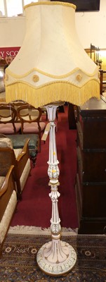 Lot 1213 - A white painted, gilt decorated, turned and...