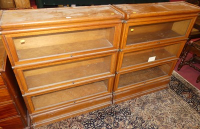 Lot 1220 - Globe Wernicke & Co - a pair of 1930s oak...