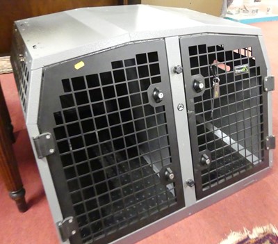 Lot 1225 - A TransK9 double dog crate, aircraft aluminium,...