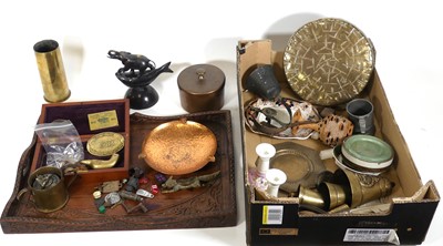 Lot 126 - A collection of items to include a brass gong,...