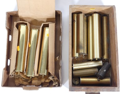 Lot 127 - A collection of brass clock weights, largest h....