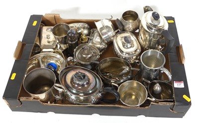 Lot 137 - A collection of silver plated items, to...