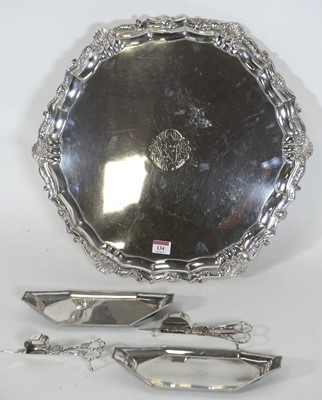Lot 134 - A 19th century Old Sheffield plate salver,...