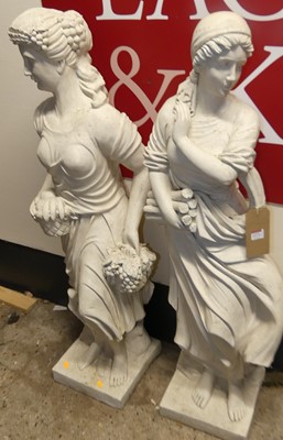 Lot 1272 - A pair of painted hollow composite garden...