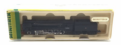 Lot 726 - N gauge Minitrix 9F in BR unlined black, late...