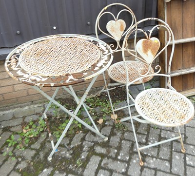 Lot 1278 - A pair of painted and wired metal folding...