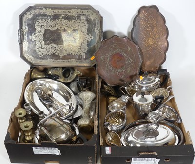 Lot 142 - A collection of silver plated items and...