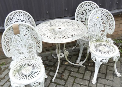 Lot 1279 - A Victorian style white painted, pierced and...