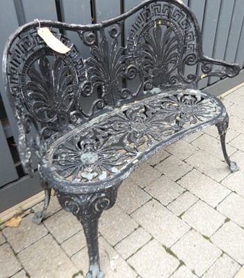 Lot 1281 - A black painted, pierced and wrought metal two...