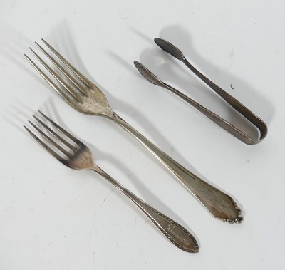 Lot 218 - An Elizabeth II silver pastry fork, engraved...