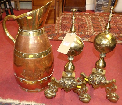 Lot 1235 - A pair of 19th century Dutch brass and iron...