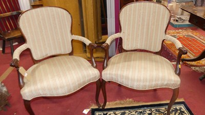 Lot 1237 - A pair of French style mahogany framed tub...