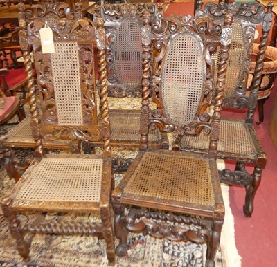 Lot 1245 - Five various matched 19th century carved,...