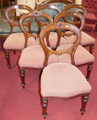 Lot 1262 - A set of six mid-Victorian mahogany framed...