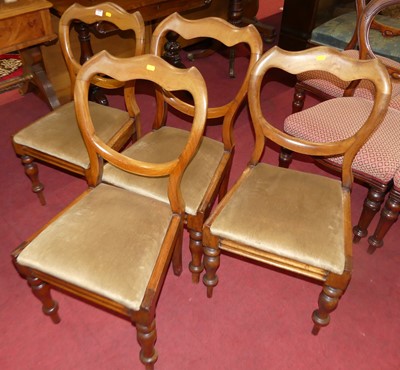 Lot 1263 - A set of four mid-Victorian mahogany balloon...