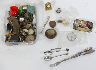 Lot 335 - A collection of items to include a silver baby'...