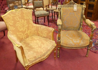 Lot 1265 - A contemporary gilt wood framed and floral...