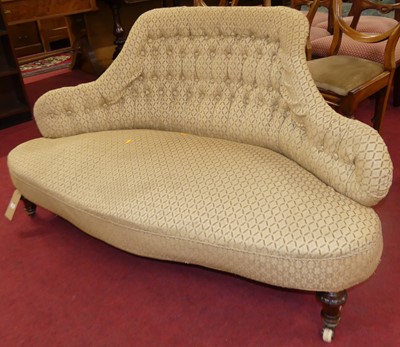 Lot 1266 - A mid-Victorian walnut framed and buttoned...