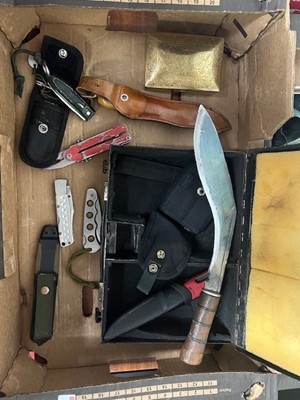 Lot 234 - A collection of knives, to include a Nepalese...