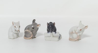 Lot 380 - Three Royal Copenhagen porcelain figures of...