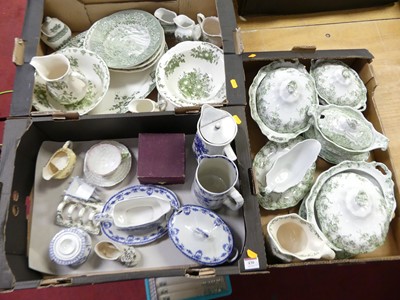 Lot 430 - Three boxes of ceramics, to include green...