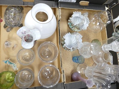 Lot 439 - Two boxes of Victorian and later glassware, to...