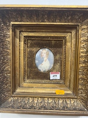 Lot 459 - A gilt framed head and shoulders portrait of a...