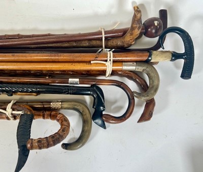 Lot 416 - A collection of walking sticks, to include...