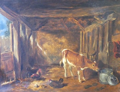 Lot 1009 - 19th century English school - Farmyard...