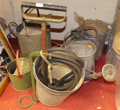 Lot 1069 - A collection of three galvanised metal...