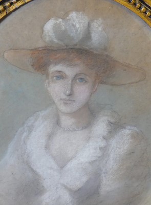 Lot 1088 - Two 19th century oval head & shoulder portrait...
