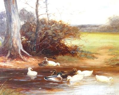 Lot 1096 - 20th century English school - Ducks on the...