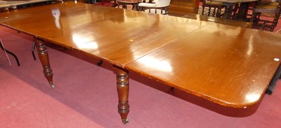 Lot 1292 - A Victorian mahogany round cornered extending...