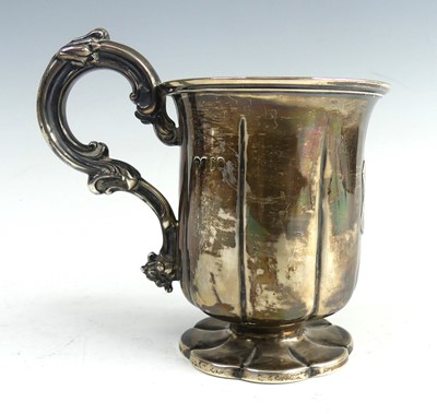 Lot 2136 - A Victorian silver christening mug, of faceted...
