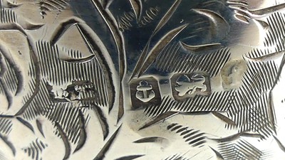 Lot 2105 - A cased set of six Edwardian silver napkin...