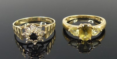 Lot 2632 - Two rings, being a 9ct yellow and white gold,...