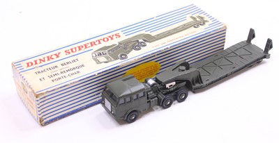 Lot 1132 - French Dinky, 890 Berliet T6 tank transporter,...