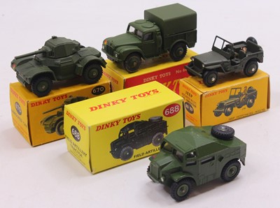 Lot 1337 - Dinky Toys group of four military diecast to...
