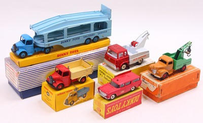 Lot 1448 - Dinky Toys group of five mostly playworn...