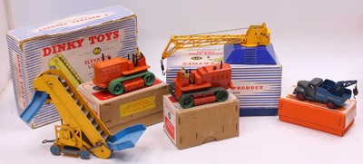 Lot 1416 - A Dinky Toys group of five construction...