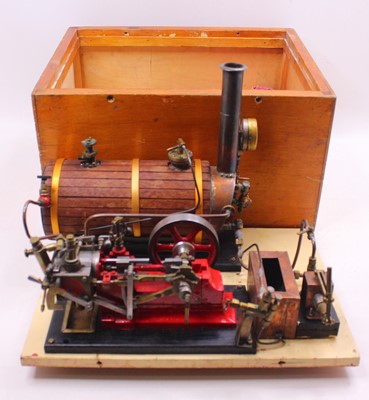 Lot 21 - A handmade wooden-clad steam boiler and engine,...