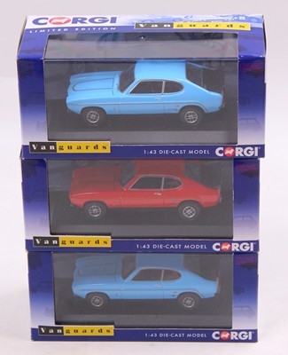 Lot 2063 - A collection of three various Corgi Ford Capri...