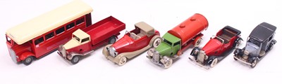 Lot 933 - Six Triang Minic tinplate clockwork vehicles...
