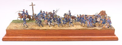 Lot 1952 - 30mm scale Napoleonic flat soldier diorama,...